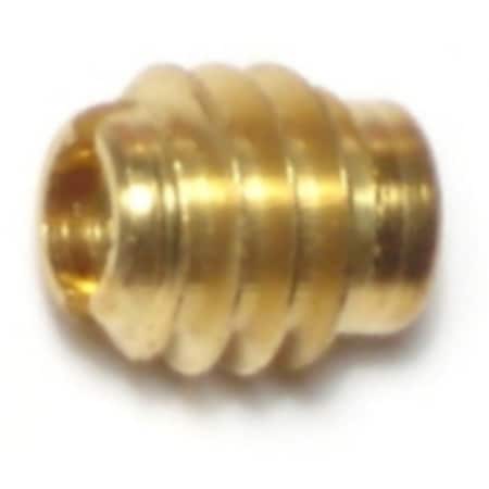Midwest Fastener Knife Thread Insert, #8-32 Int Thrd Sz, 5/16 in L, Brass, 20 PK 66363